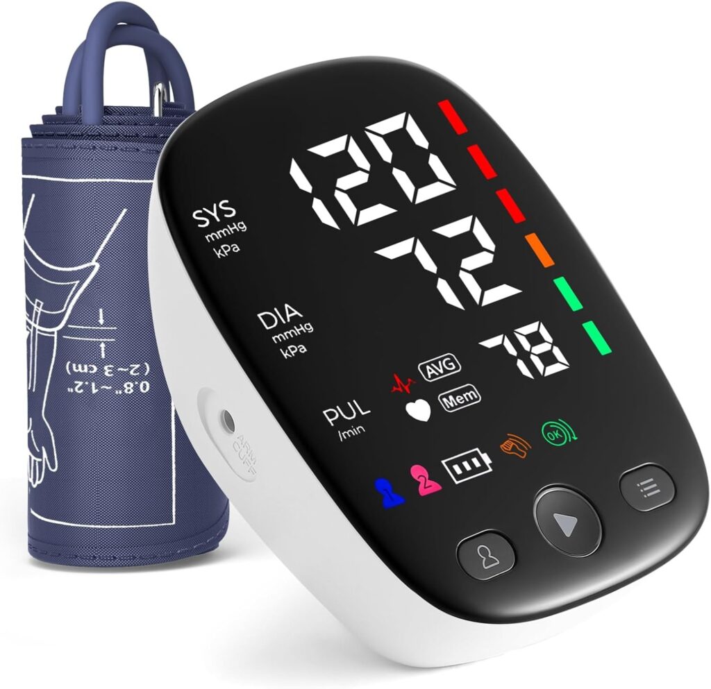 Digital Blood Pressure Machine, Automatic Upper Arm Blood Pressure Monitor with voice and Large Cuff